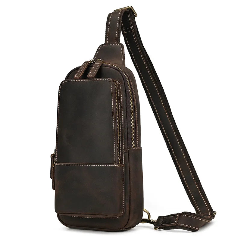 Mason | Men's Retro Genuine Leather Anti-Theft Crossbody Chest Bag