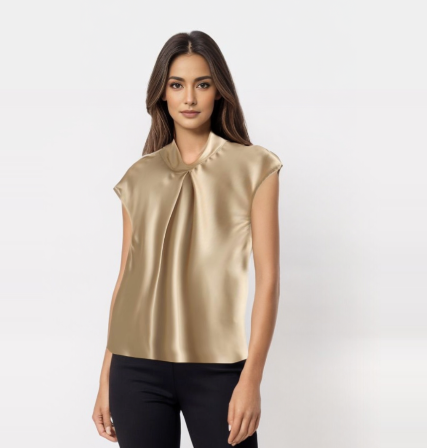 LYRA | Elegant Satin Sleeveless Blouse