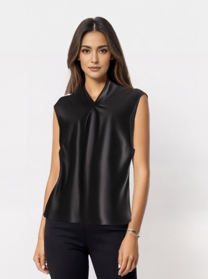 LYRA | Elegant Satin Sleeveless Blouse