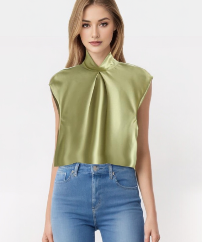 LYRA | Elegant Satin Sleeveless Blouse