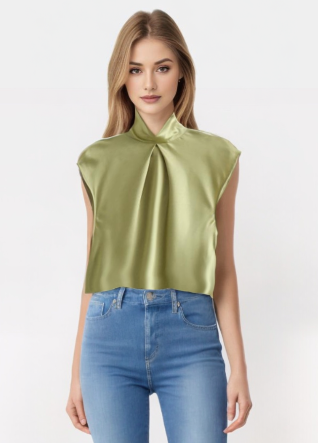 LYRA | Elegant Satin Sleeveless Blouse