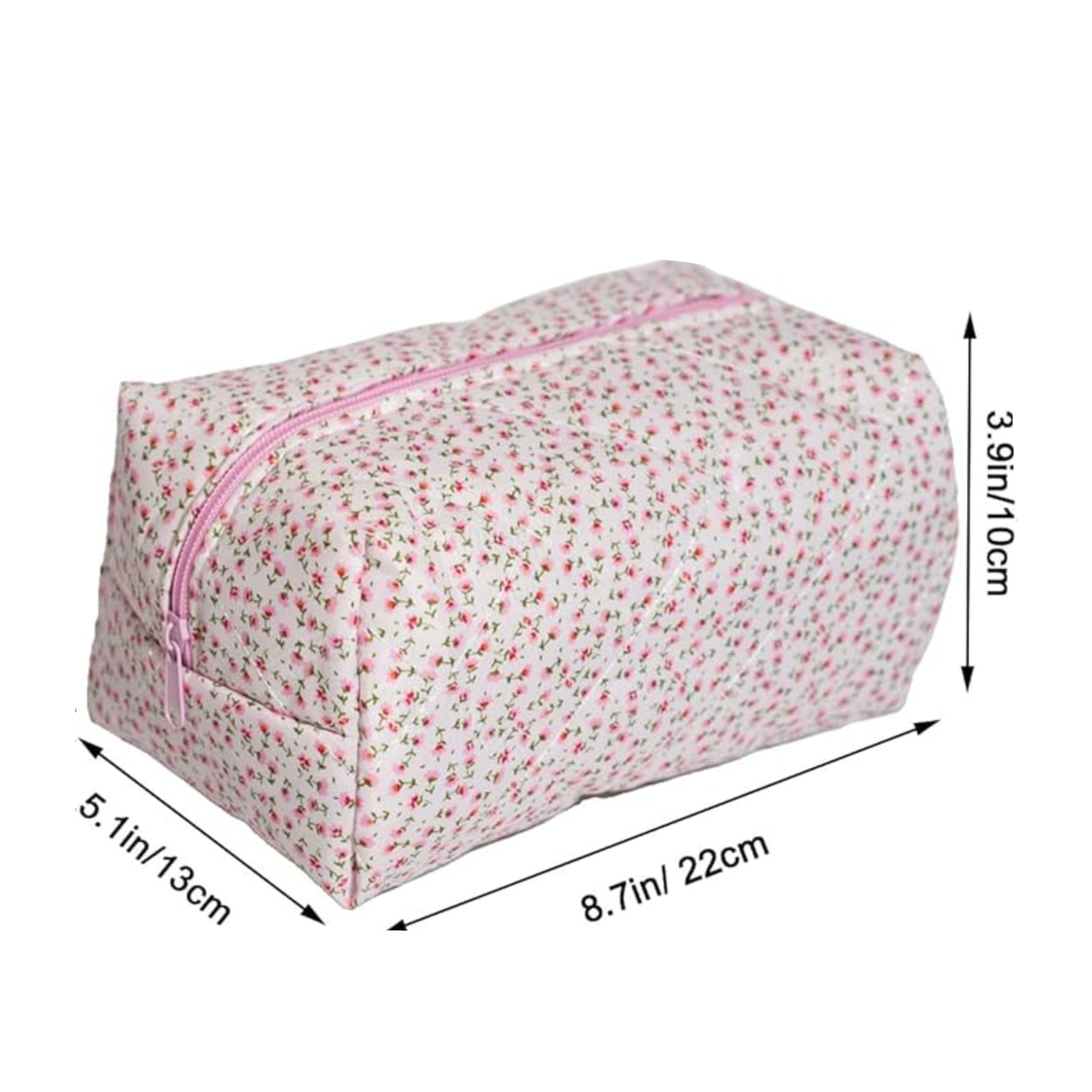 Anika | Cotton Floral Quilted Makeup Cosmetic Pouch