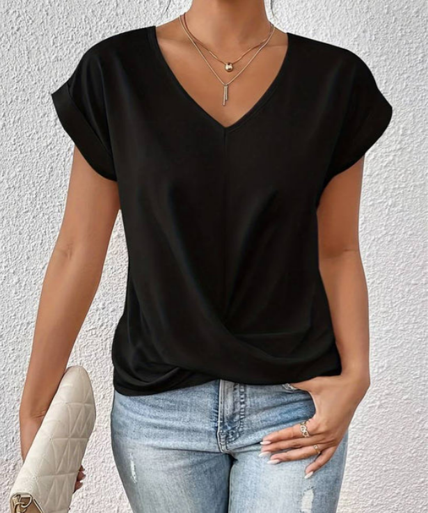 CHLOE | Versatile Draped V-neck Blouse