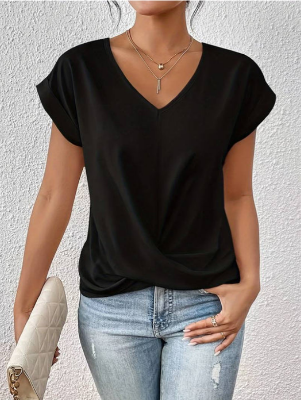 CHLOE | Versatile Draped V-neck Blouse