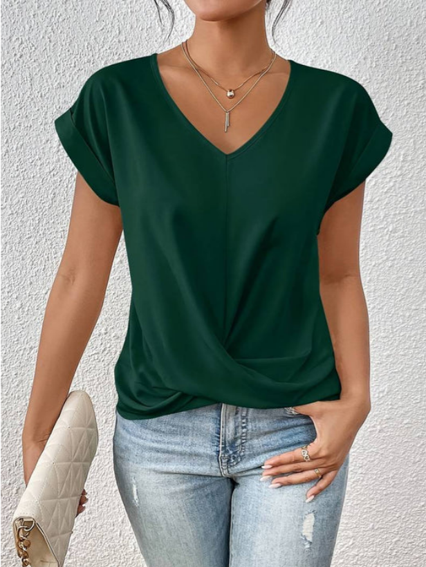 CHLOE | Versatile Draped V-neck Blouse