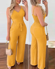 SADIE | Shirred Two-Piece Jumpsuit Set