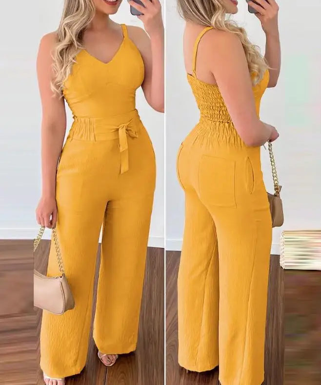 SADIE | Shirred Two-Piece Jumpsuit Set