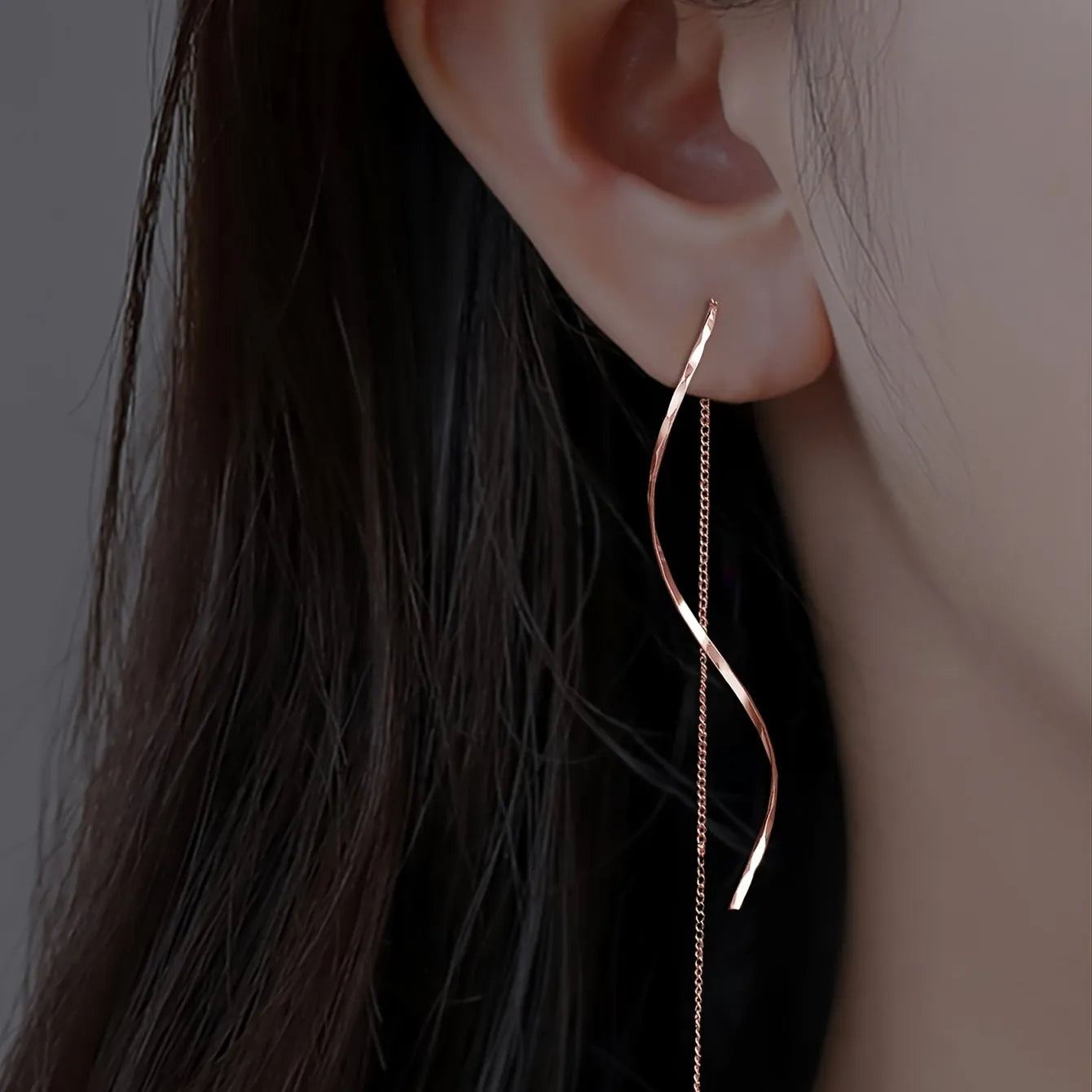 Thea | Wave Threader Earrings