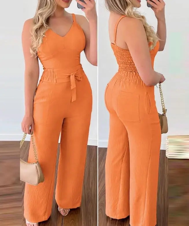 SADIE | Shirred Two-Piece Jumpsuit Set