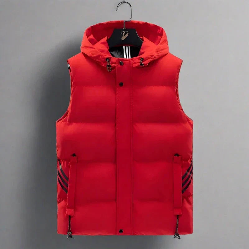 RAW Hooded Bodywarmer | Sporty Quilted Men's Vest with Hood