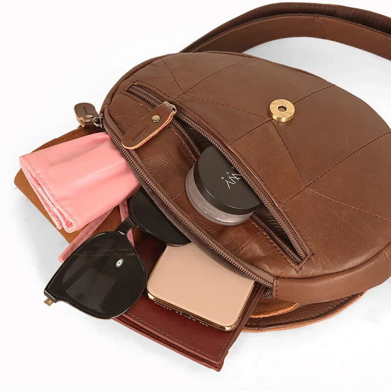 Sophie | Women's Leather Bag in Leaf Shape as Crossbody Shoulder Bag