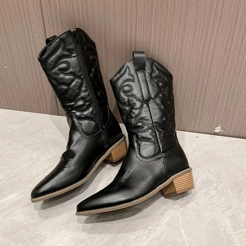 EVELYN | Retro Western Cowboy Boots