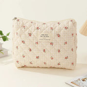 Ailany | Elegant Quilted Floral Makeup Bag