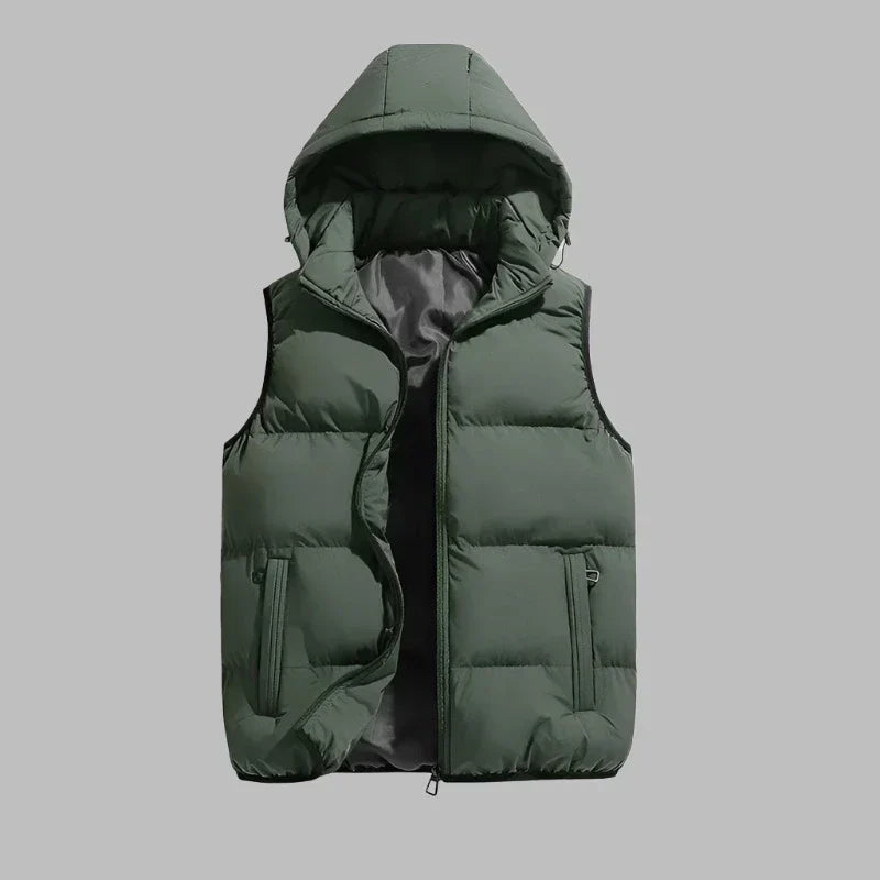 HUGO Hooded Bodywarmer | Padded Mid Jacket Gilet with Removable Hood for Men