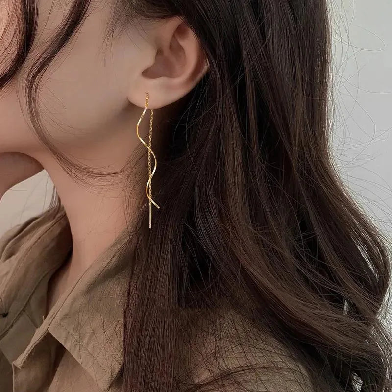 Thea | Wave Threader Earrings