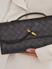 Arviel | Luxe Woven Handbag with Gold Closure