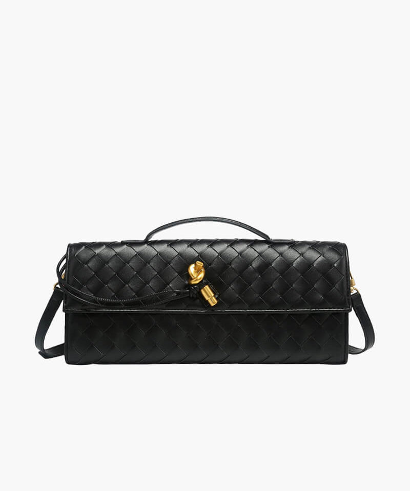 Arviel | Luxe Woven Handbag with Golden Closure