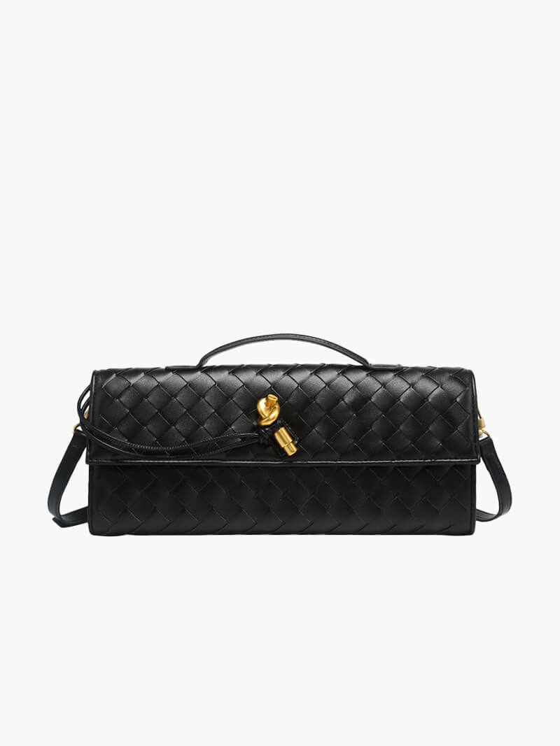 Arviel | Luxe Woven Handbag with Gold Closure