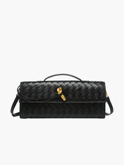 Arviel | Luxe Woven Handbag with Gold Closure