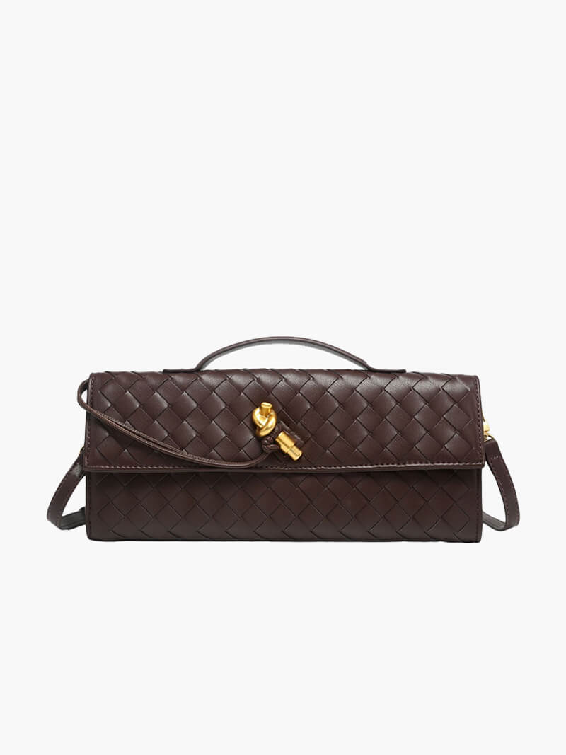 Arviel | Luxe Woven Handbag with Gold Closure