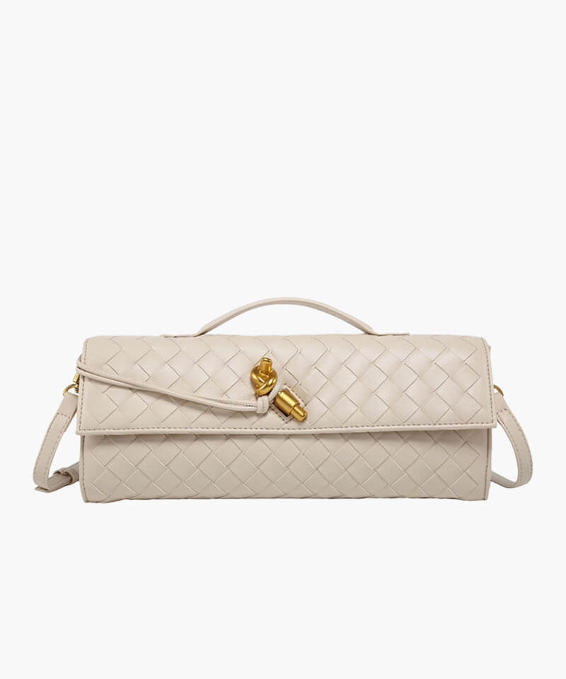 Arviel | Luxe Woven Handbag with Golden Closure