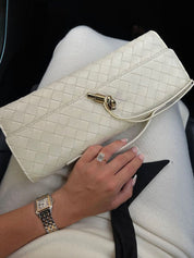 Arviel | Luxe Woven Handbag with Gold Closure