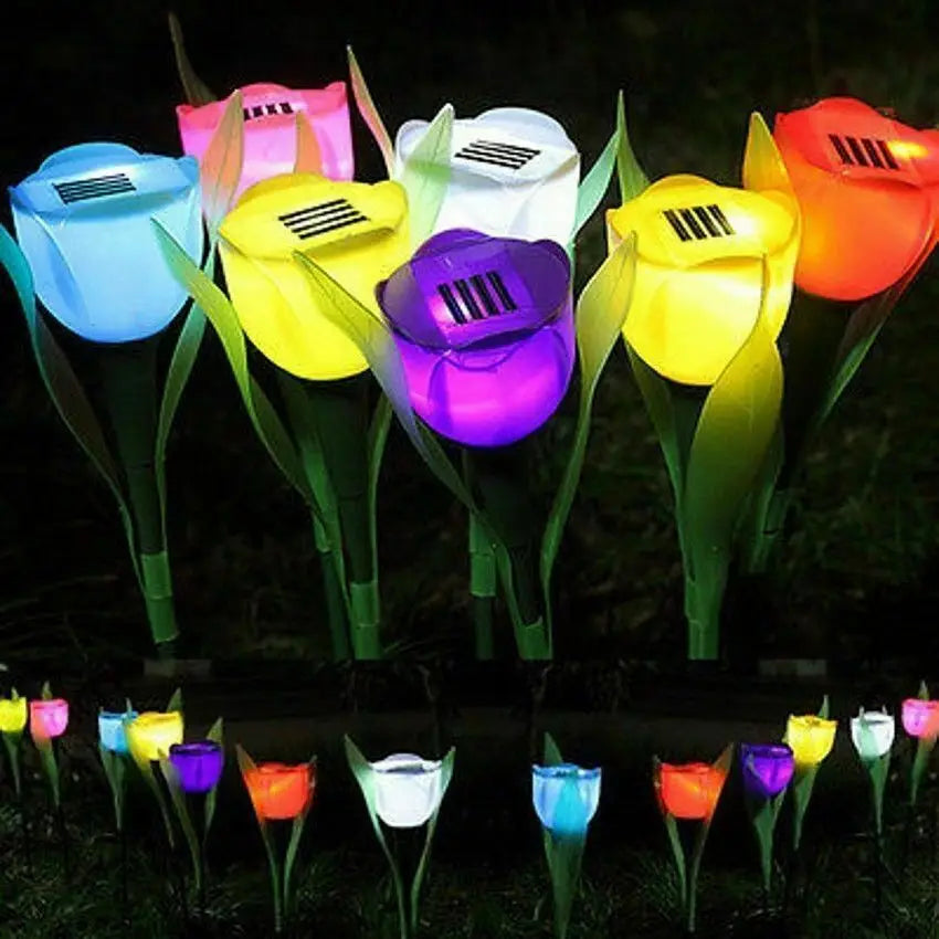 FloraGlow - Solar-Powered Tulip Flower Lights for Outdoor Decoration