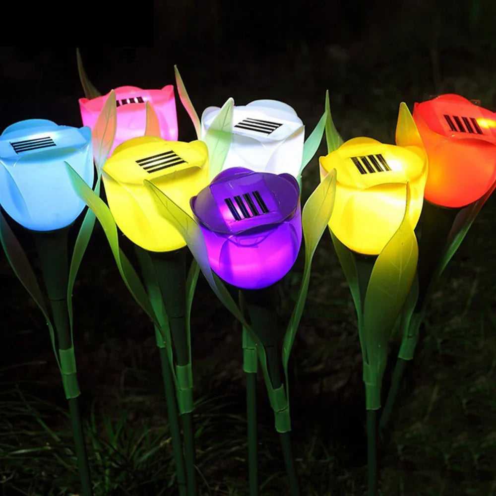 FloraGlow - Solar-Powered Tulip Flower Lights for Outdoor Decoration