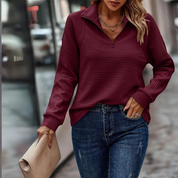 CHIC | Elegant Zip-Up Sweater Ribbed