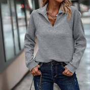 CHIC | Elegant Zip-Up Sweater Ribbed