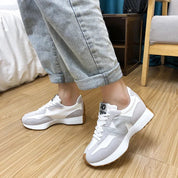 Stylish Lace-Up Women's Sneakers - Comfortable Soft Sole Walking Shoes for Everyday Leisure