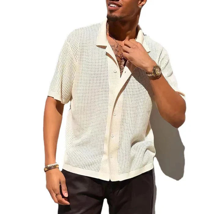 STUART | Crocheted Beach Shirt Men