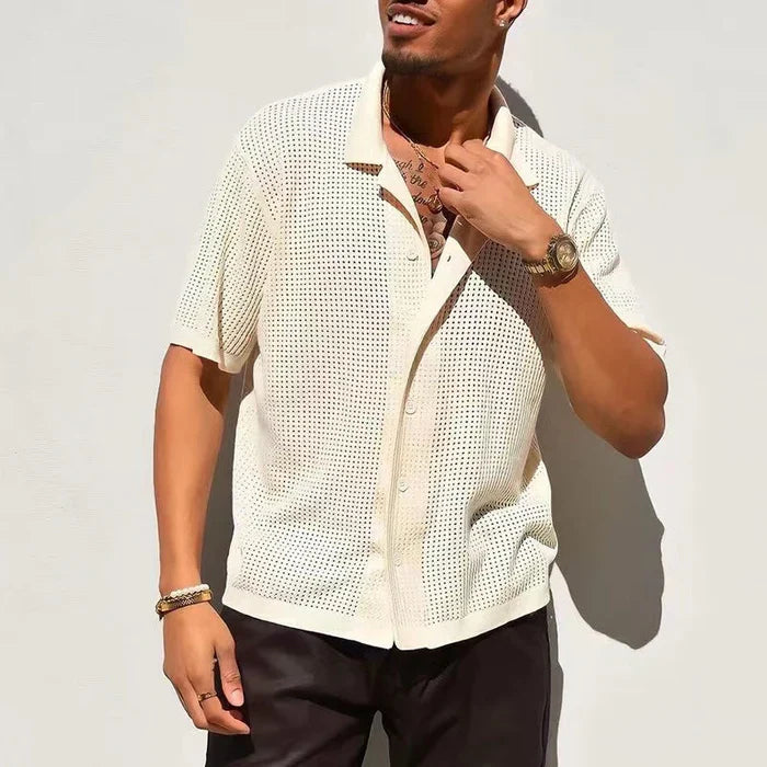 STUART | Crocheted Beach Shirt Men