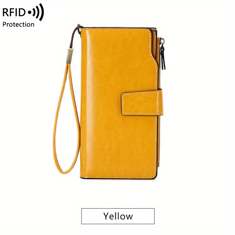 RFID-Secure Travel Wallet | Multi-Pocket Vintage Clutch