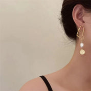 EVERLY | Unique Gold Accent Pearl Earrings