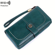 Skyla | Retro RFID Travel Wallet | Large Capacity