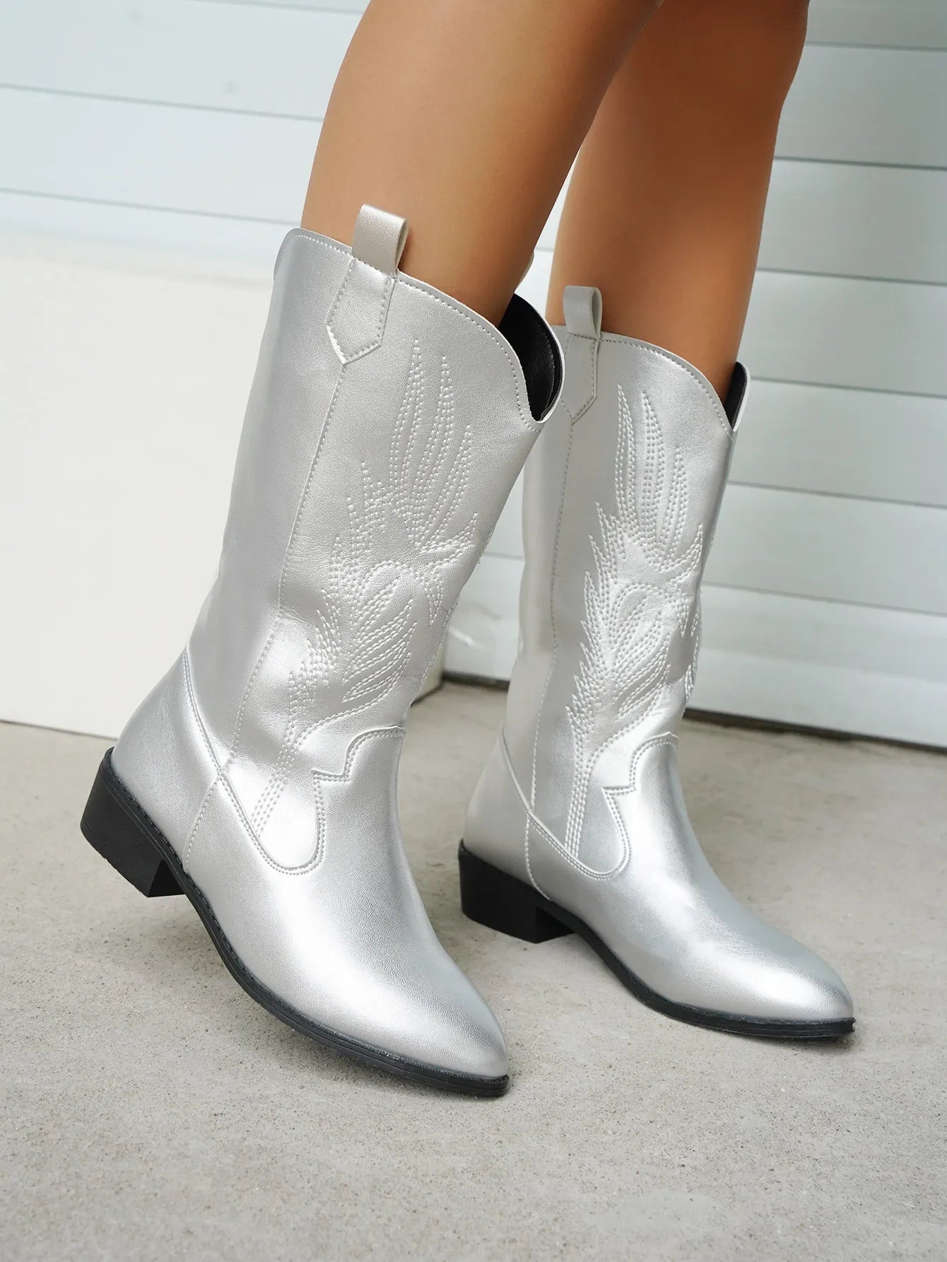 AMELIA | Stylish PU Leather Soft Lining Cowboy Boots