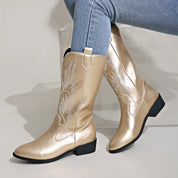 AMELIA | Stylish PU Leather Soft Lining Cowboy Boots