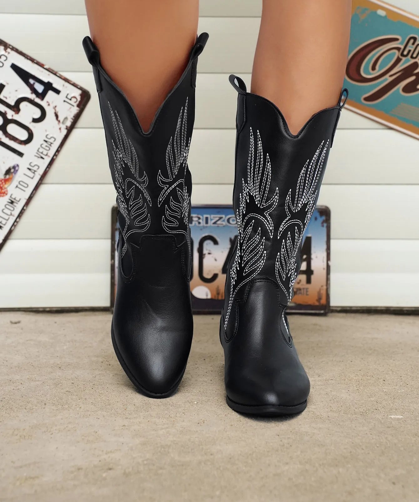 AMELIA | Stylish PU Leather Soft Lining Cowboy Boots