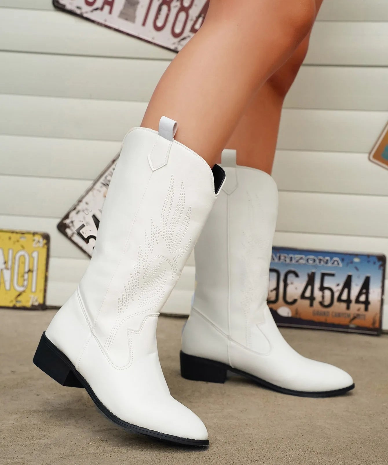 AMELIA | Stylish PU Leather Soft Lining Cowboy Boots