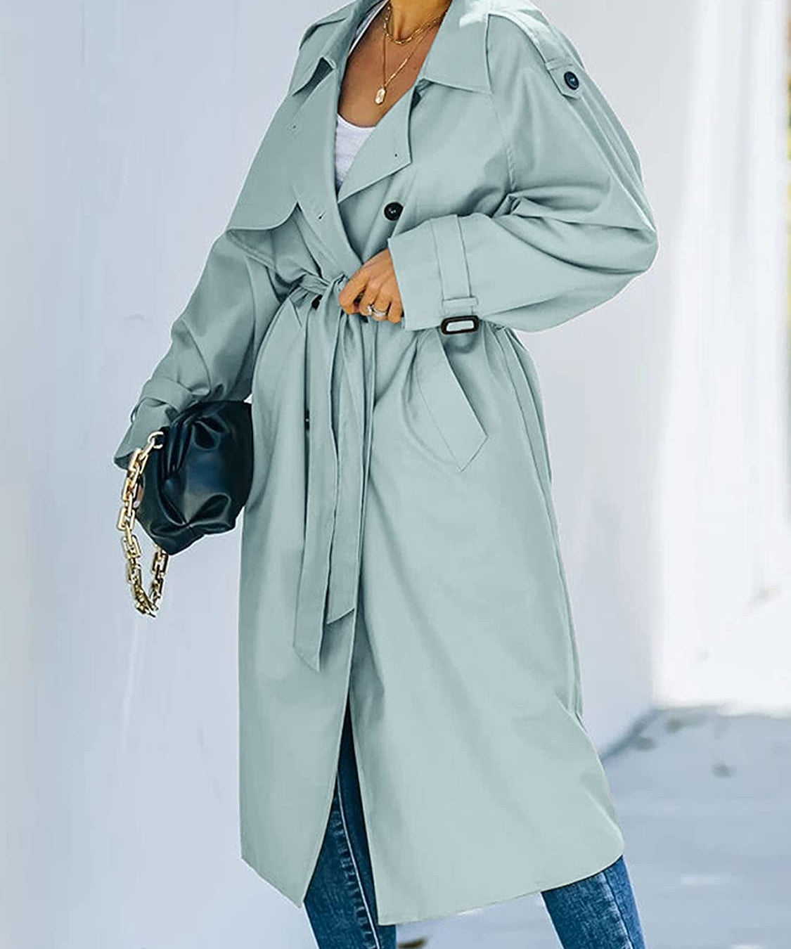 Harlani | Women's Double-Breasted Trench Coat | Long