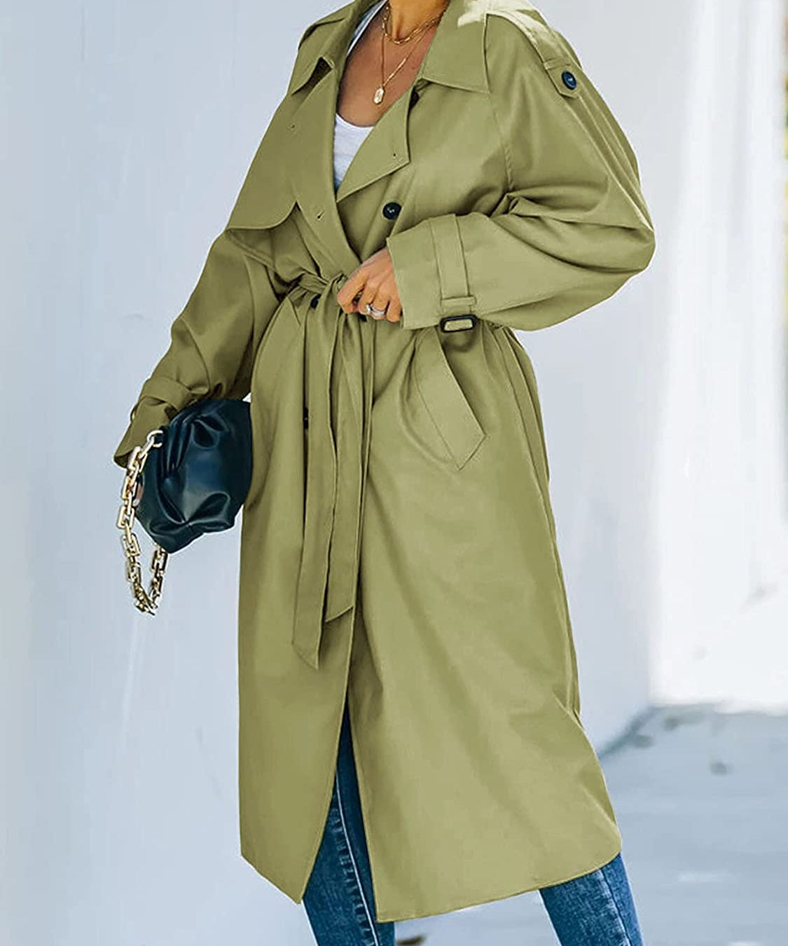 Harlani | Women's Double-Breasted Trench Coat | Long