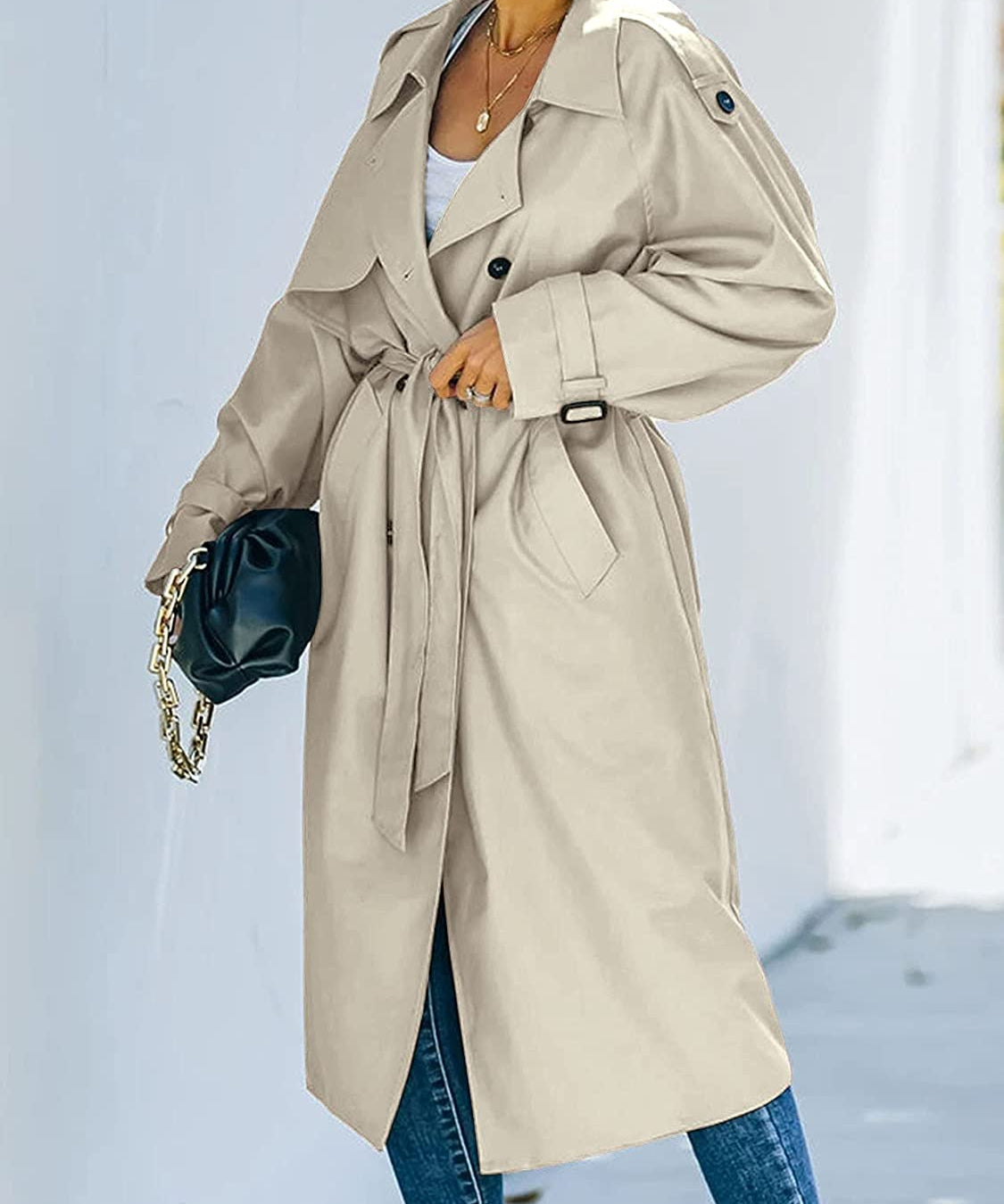 Harlani | Women's Double-Breasted Trench Coat | Long