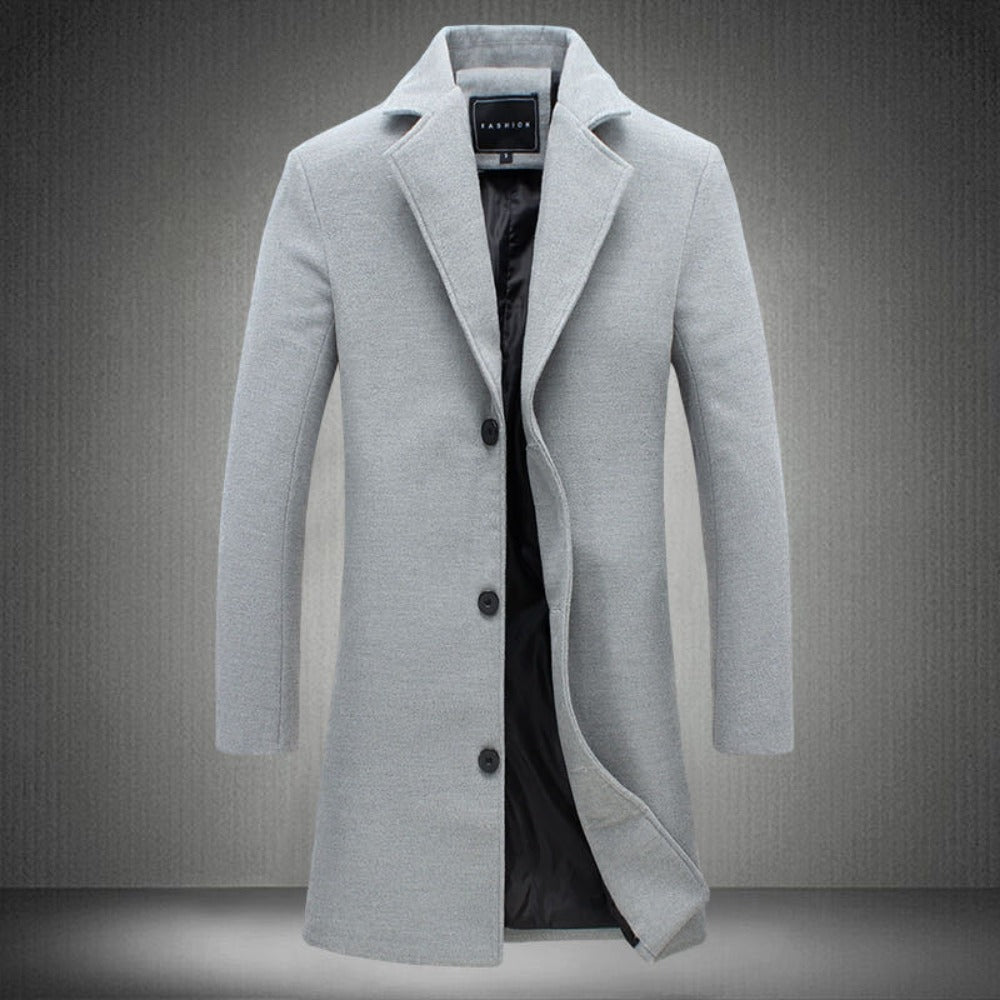 Felix | Timeless Single-Breasted Wool Coat with Elegant Collar