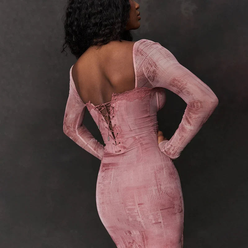 FRANCINE | Elegant Pink Dress