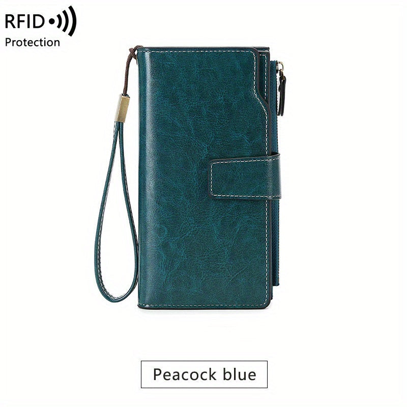 RFID-Secure Travel Wallet | Multi-Pocket Vintage Clutch