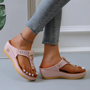 ADELAIDE | Leather Wedge Sandals