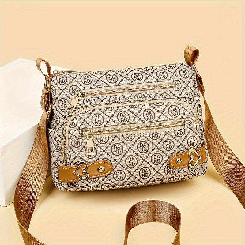 Valeria | Retro Letter Print Shoulder Bag