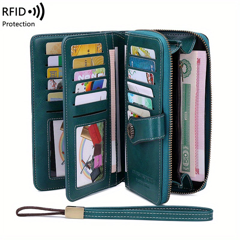 Skyla | Retro RFID Travel Wallet | Large Capacity