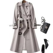 Christai | Women's Long Trench Coat | Buttoned Down Jacket